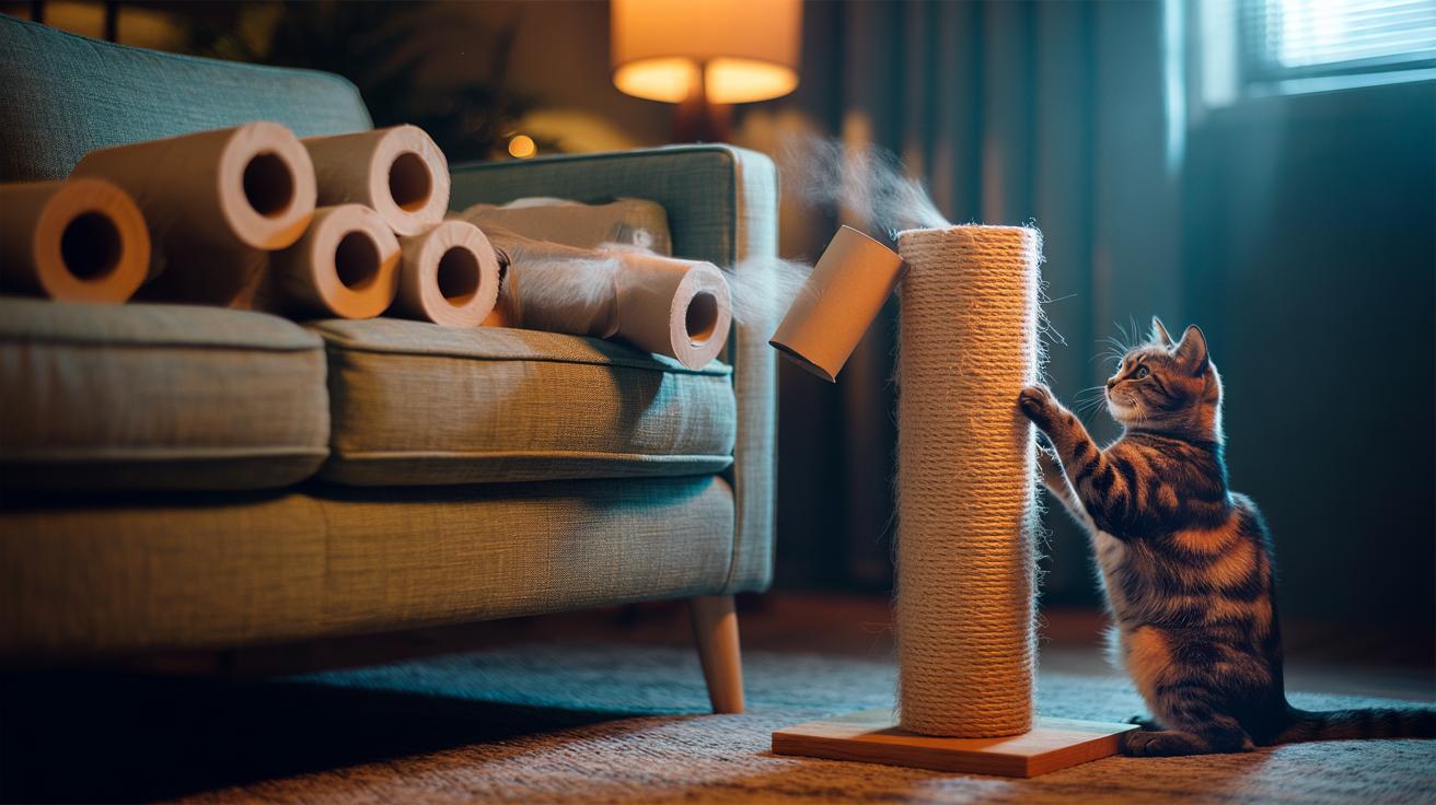 The Toilet Paper Roll Trick That Stops Cats Scratching Furniture Overnight
